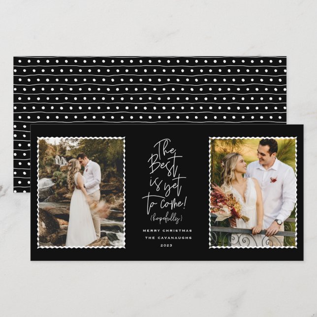 Festividades O Melhor Ainda É Vir 2 Cartão De Férias Fotográfic (Frente/Verso)