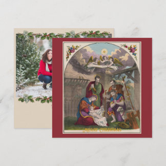 Festividades O nascimento de Jesus Cristo Flat Cartão com fotos