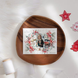 Festividades O Natal Clássico Carrega Um Cartão De Férias Fotog