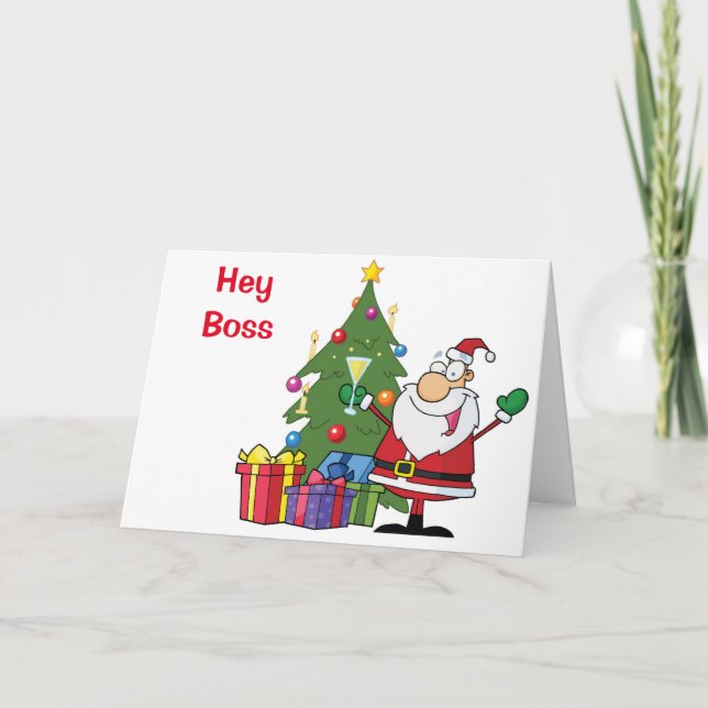 FESTIVIDADES O NATAL DE GROOVY BOSS DESEJA CARTÃO DE FERIADO (Frente)