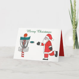 Festividades O papai noel causa o jogo do cartão de Natal do