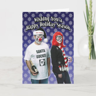 Festividades O papai noel suga o cartão de Natal