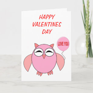 Festividades O Rosa Bonito Ama O Cartão Personalizado De Coruja