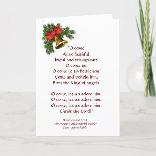 Festividades O Vem Todos Os Meus Fiéis Cartão De Natal Hymn