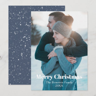Festividades Oh Joy Photo Blue Snowy Cartão de Natal Neve