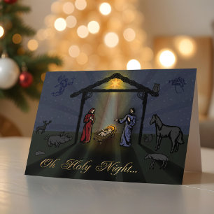 Festividades Oh, Santa Noite Natividade Cartão de Natal