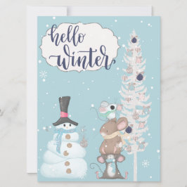 Festividades Olá Cartão de Natal de Foto de inverno