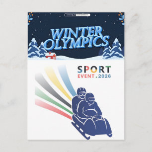 Festividades Olimpíadas de Inverno de 2026 Cartão Postal de Nat