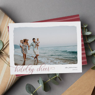 Festividades Onda   Simples Cartão com fotos de férias horizont