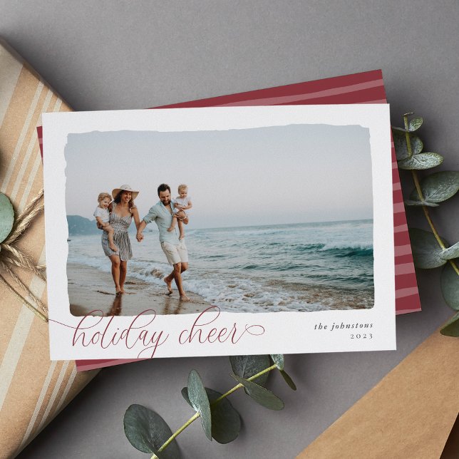 Festividades Onda | Simples Cartão com fotos de férias horizont (Criador carregado)