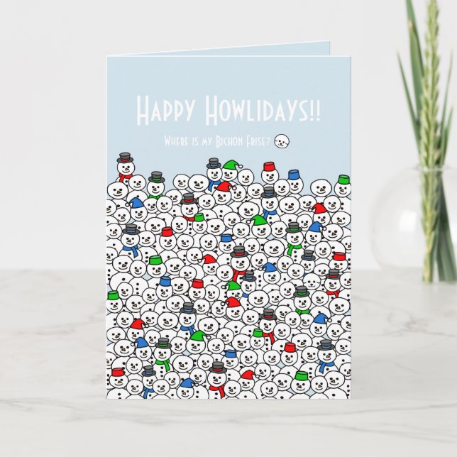 Festividades Onde Está O Meu Cartão De Férias Bichon Frise? (Frente)