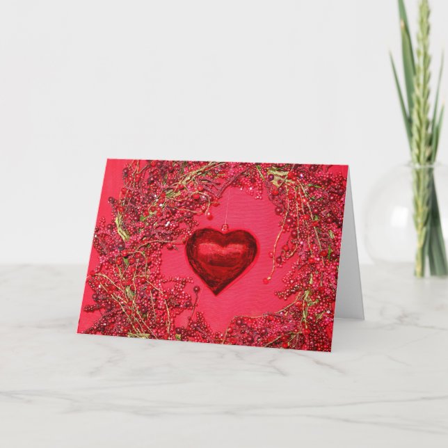Festividades Ornamentos cardíacos em um Cartão de exaustão carr (Frente)