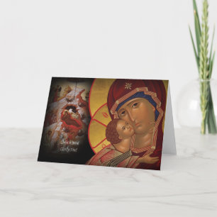 Festividades Ortodoxo Cartão de Natal Theotokos ícone de Vladim