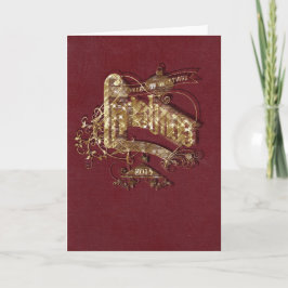 Festividades Ouro Glitter Natal - Cartão de Saudação