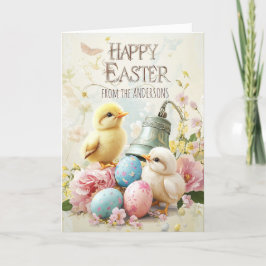 Festividades ovos de cartão sofisticados frango cartão dobrado