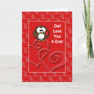 Festividades Owl Te Ama Um Cartão De Namorados Personalizável D