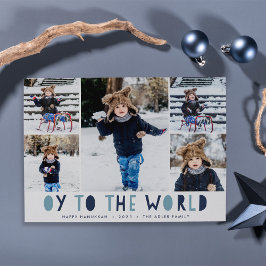 Festividades Oy to the World | Cartão de Colagem de Fotos Hanuk