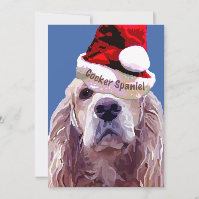 Festividades Pacote de Cartão Grt do Spaniel de Cocker de Natal (Frente)