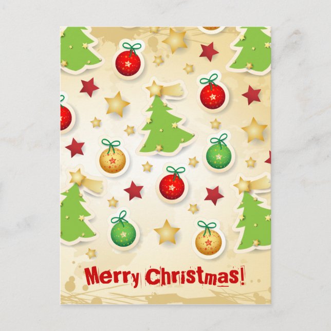 Festividades Padrão retrorreflector de Natal, cartão postal (Frente)
