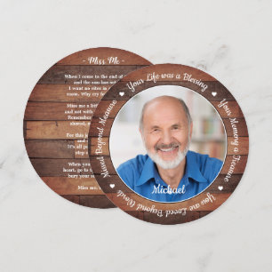 Festividades País Russo Memorial Poem Funeral Cartão de Oração 