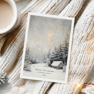 Festividades Paisagem de Inverno Aconchegante Cartão de Natal F