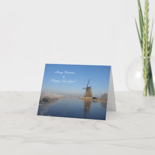 Festividades Paisagem de inverno com cartão de Natal (Frente)