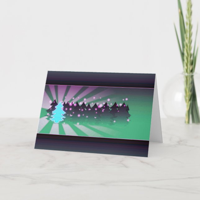 Festividades Palavras de Natal com Cartão de Férias Verde (Frente)