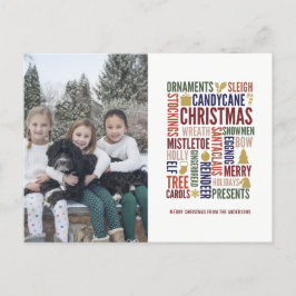 Festividades Palavras de Natal Foto de Férias Cartão Postal