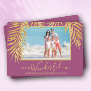 Festividades Palm Fronte o Natal Cartão de Férias