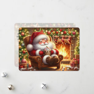 Festividades Papai Noel Aconchegante junto à Lareira Cartão de
