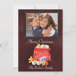 Festividades Papai noel Bag Adicionar Cartão de Natal Fotográfi