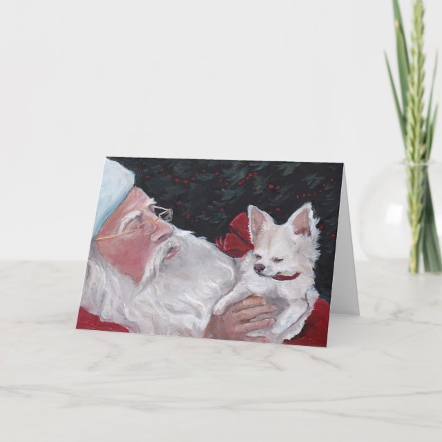 Festividades Papai Noel / Cartão de Natal de Cachorro Chihuahua (Frente)