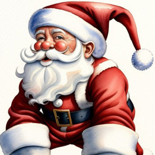 Festividades Papai Noel de Patins em Cartão de Natal Plano