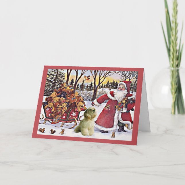 Festividades Papai noel do cartão de Natal de cocker spaniel e (Frente)