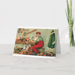 Festividades Papai noel do Victorian em seu cartão de Natal da