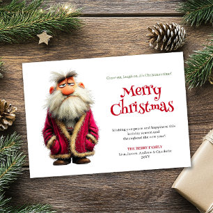 Festividades Papai Noel espinhoso cartão de Natal engraçado edi