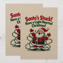 Papai Noel Está Preso Cartão de Natal Engraçado