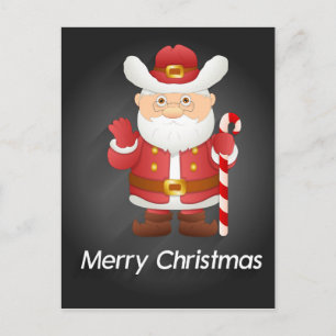 Festividades Papai Noel Fofo Com Cartão Postal de Cana-de-Açúca