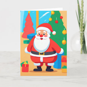 Festividades Papai Noel Ilustração Divertida Cartão de Férias D