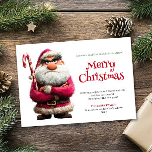 Festividades Papai Noel louco cartão de Natal engraçado