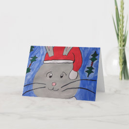 Festividades Papais noeis bonitos Cartão de Natal Bunny