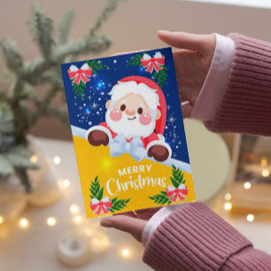 Festividades Papais noeis bonitos Cartão de Natal Feliz