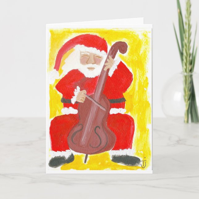 Festividades Papais noeis Cartão de Natal Cello (Frente)