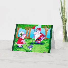 Festividades Papais noeis Cartão de Saudação de Natal de Golf