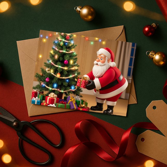 Festividades Papais noeis Colocando presentes sob o cartão de N (Criador carregado)