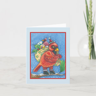 FESTIVIDADES PAPAIS NOEIS DE AVES VERMELHOS, CARTÃO B DE REPRO