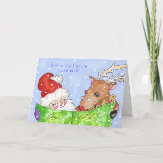Festividades Papais noeis e Rudolf com Cartão de Lista