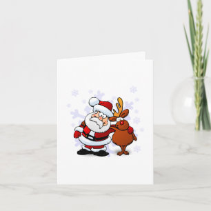 Festividades Papais noeis engraçados e Cartão de Natal Rudolph