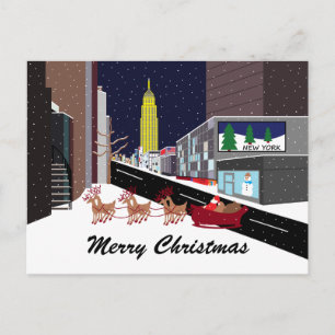 Festividades Papais noeis No Cartão Postal De Natal De Nova Ior