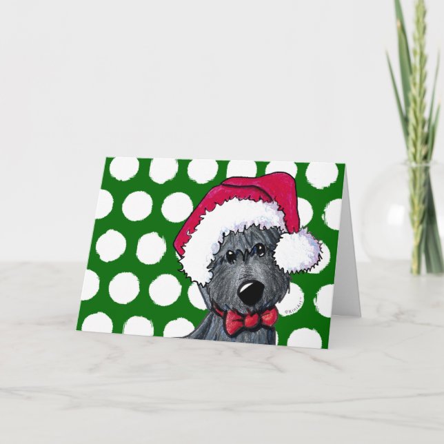 Festividades Papais noeis Scottie Dog Cartão de Natal (Frente)